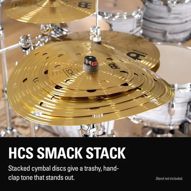 Alt view image 3 of 7 - Meinl Cymbals Smack Stack Cymbals for Drums, 5-PC HCS MADE IN GERMANY | 8/10/12/14/16", Durable Brass Alloy, Bright & Musical Sound, Beginner Friendly Made by the Same Team as Meinl's Pro Cymbals