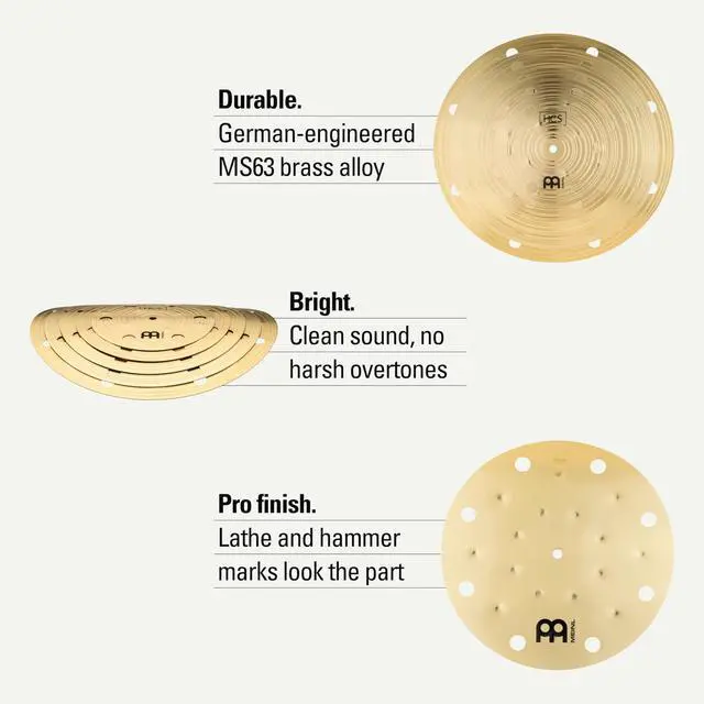 Alt view image 5 of 7 - Meinl Cymbals Smack Stack Cymbals for Drums, 5-PC HCS MADE IN GERMANY | 8/10/12/14/16", Durable Brass Alloy, Bright & Musical Sound, Beginner Friendly Made by the Same Team as Meinl's Pro Cymbals