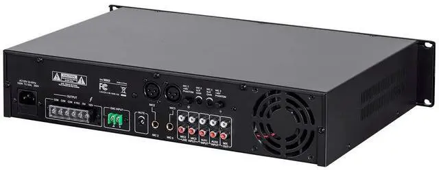 Alt view image 2 of 6 - Commercial Audio 60W 5ch 100/70V Mixer Amp with Microphone Priority (NO LOGO)
