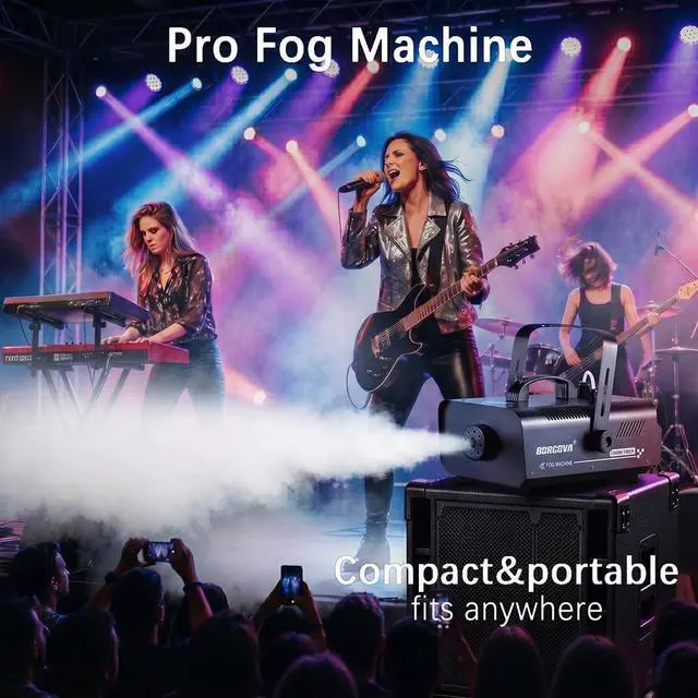 Alt view image 4 of 7 - 1000W Fog Machine with Timer 1L Tank Wireless Smoke Maker | 5000 CFM Output, 9-16ft Fog Range, Overheat Protection, Perfect for Halloween Parties Concerts Photography Clubs