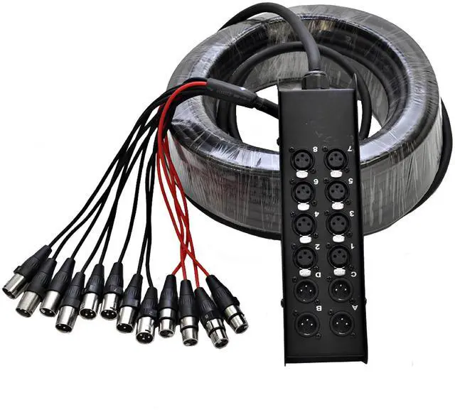Main image of Speakers 8 Channel Low Profile XLR Send Sub Snake Cable, XLR Splitter Cable, 100 Feet