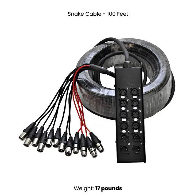 Alt view image 2 of 6 - Speakers 8 Channel Low Profile XLR Send Sub Snake Cable, XLR Splitter Cable, 100 Feet