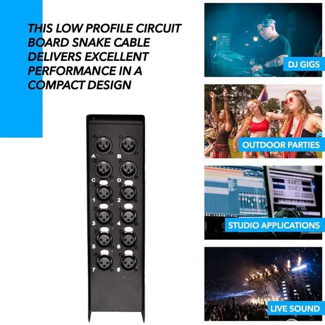 Alt view image 5 of 6 - Speakers 8 Channel Low Profile XLR Send Sub Snake Cable, XLR Splitter Cable, 100 Feet