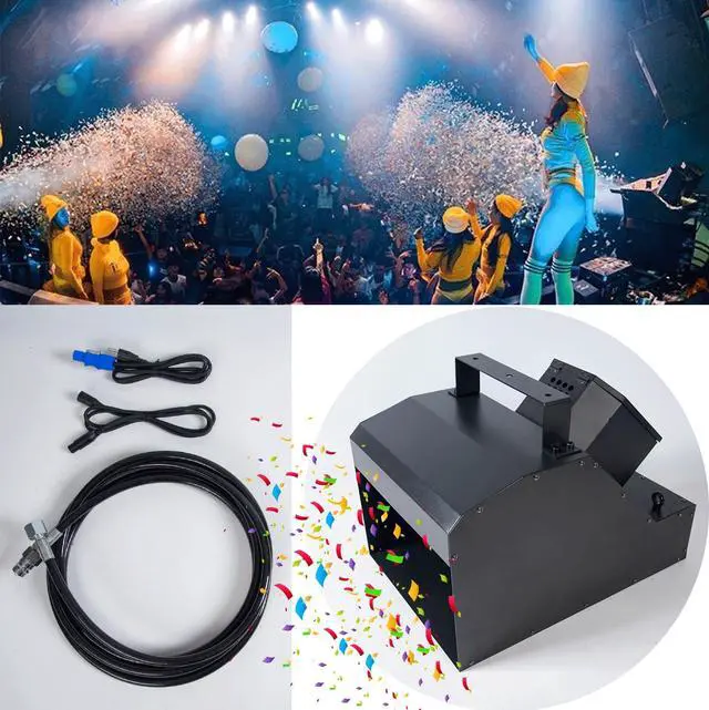 Alt view image 2 of 7 - CO2 Fog Confetti Machine DMX Smoke Cannon Confetti Launcher Smoke Machine w/ 6m Hose CO2 Jet Confetti Machine Smoke Effect Decor for DJ Parties Birthday Parties Wedding