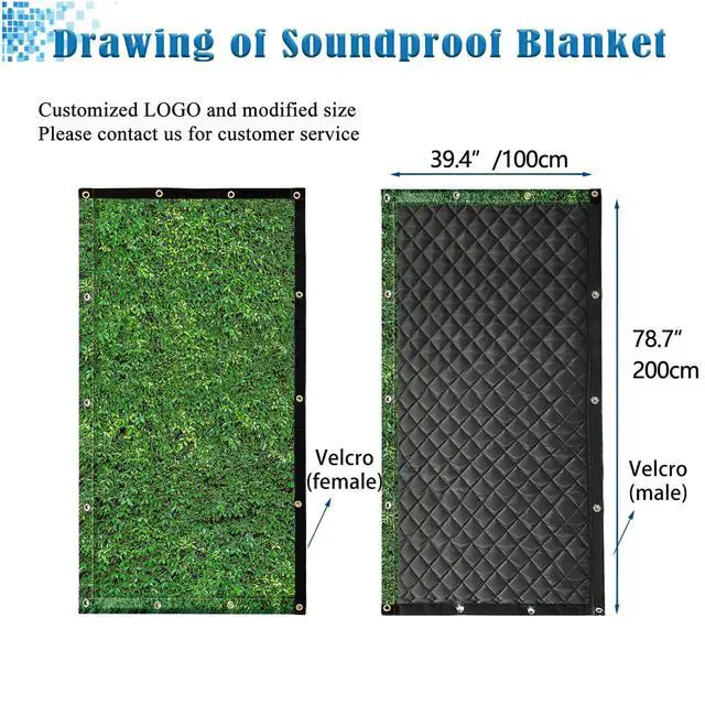 Alt view image 2 of 7 - Outdoor Sound Barrier 39.37" X 78.74", Soundproof Blanket,Sound Blanket,Noise Barriers at Construction Sites,Air Conditioner, Stadiums and Factories Etc(1 Pack)