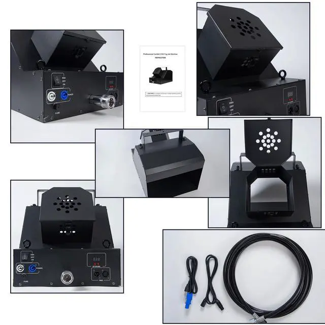 Alt view image 4 of 7 - CO2 Fog Confetti Machine DMX Smoke Cannon Confetti Launcher Smoke Machine w/ 6m Hose CO2 Jet Confetti Machine Smoke Effect Decor for DJ Parties Birthday Parties Wedding