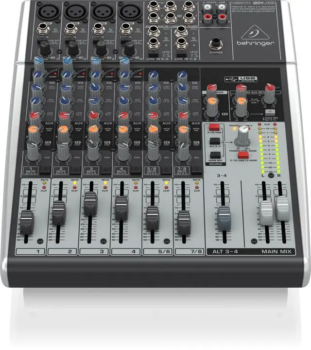 Alt view image 2 of 7 - XENYX 1204USB Premium 12-Input 2/2-Bus Mixer with XENYX Mic Preamps and Compressors, British EQ and USB/Audio Interface