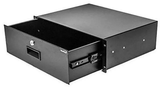 Main image of Server Cabinet Case 19 Inch Rack Mount DJ Locking Lockable Deep Drawer with Key 3U
