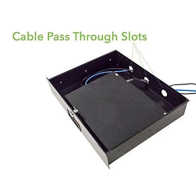 Alt view image 5 of 7 - Server Cabinet Case 19 Inch Rack Mount DJ Locking Lockable Deep Drawer with Key 3U