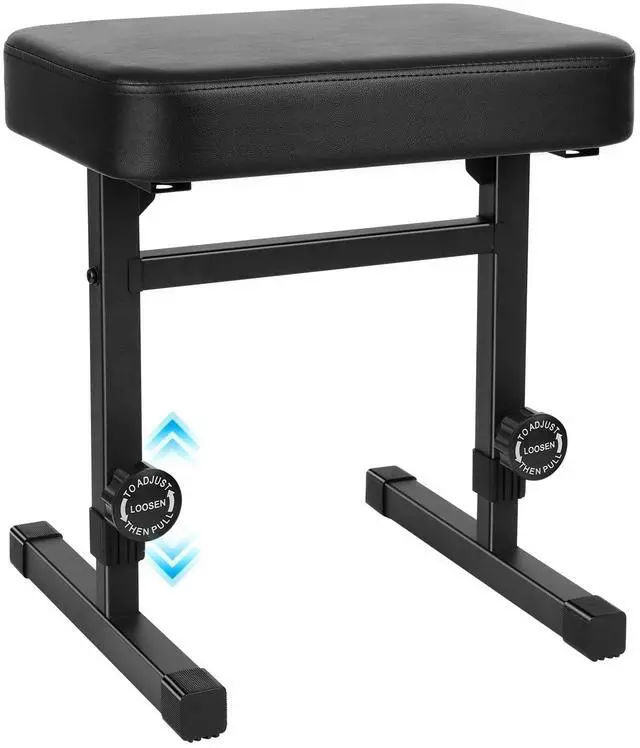 Main image of Piano Bench Adjustable HeightPiano Stool Keyboard Bench Adjustable Piano Bench with Black Padded Cushion for Musicians Piano Stool Chair (Pu Leather)