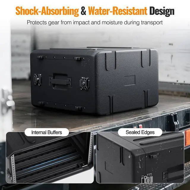 Alt view image 3 of 7 - 6U Waterproof Rackmount Rack Case PRCSE-6UD | 19-in Rackmount, Detachable Cover Storage, Shockproof & Waterproof, Wireless Systems, IEMs, Amplifiers