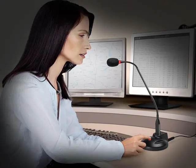 Alt view image 2 of 2 - VEC GN-USB-PT Gooseneck Push to Talk Microphone with USB Plug