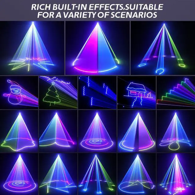 Alt view image 3 of 7 - DJ Laser Light for Party,3D Animation Laser Machine,Multiple Control Functions,Support Manual Graffiti, Text Playback, and Personalized Programming,Suitable for DJ Parties, KTV Bars and Events