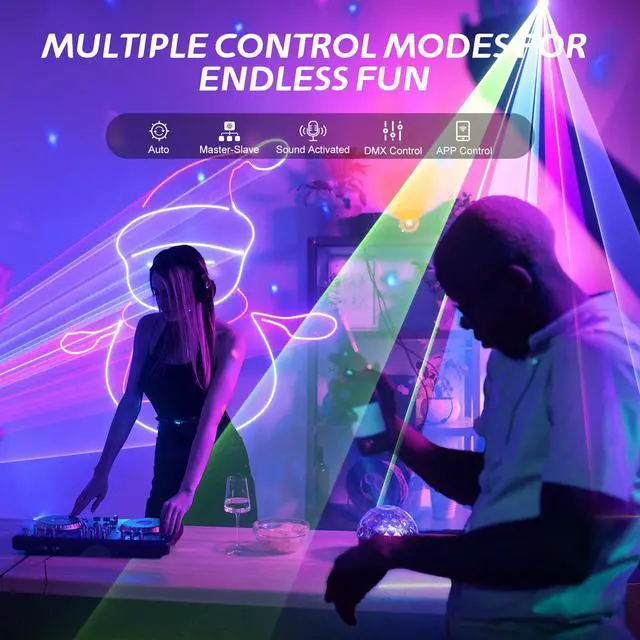 Alt view image 5 of 7 - DJ Laser Light for Party,3D Animation Laser Machine,Multiple Control Functions,Support Manual Graffiti, Text Playback, and Personalized Programming,Suitable for DJ Parties, KTV Bars and Events