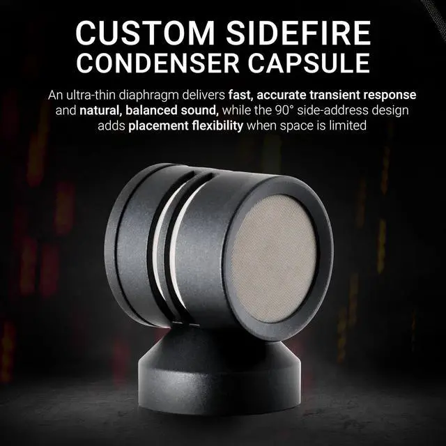 Alt view image 5 of 7 - sE7 sideFire XLR Small Diaphragm Condenser Microphone with 90° Rotated Capsule - Professional Instrument Microphone for Drums & Guitar in Studio or on Stage - Music Recording Mic
