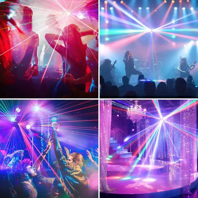 Alt view image 7 of 7 - 160W 3-Axis Moving Head Lights RGBW 540°Rotation DJ Light with Strobe Effects DMX512 19/25CH with Sound Activated Moving Head Beam Stage Light for Disco Wedding Parties Live Show Bar