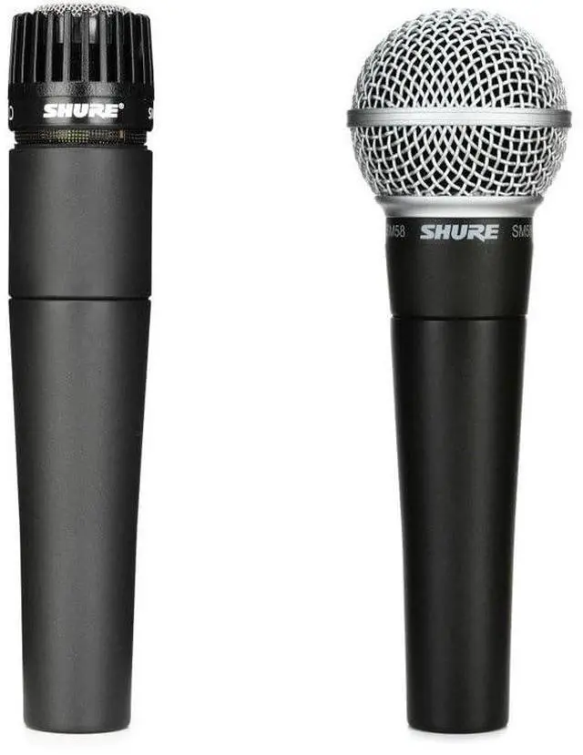 Main image of SM57 & SM58 Microphone Set - Professional Dynamic Cardioid Pair for Instruments & Vocals - Crisp Sound & Versatile Performance