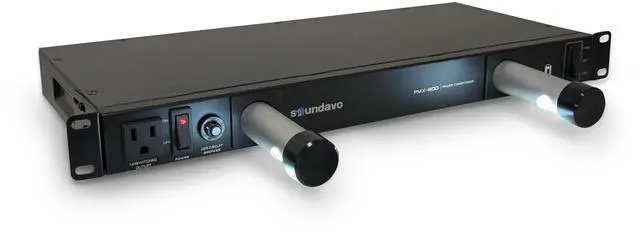 Main image of PMX-800 Rack-mount 1U Power Conditioner/Surge Protection - Noise Filtering with 2 Front-panel Pull-out LED Lights (No Sequencer Function)