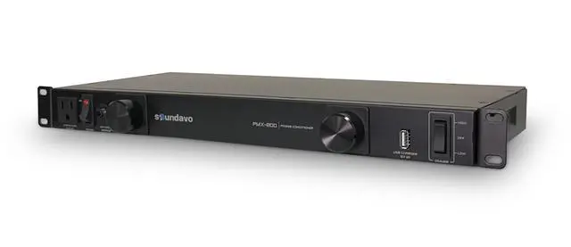 Alt view image 2 of 5 - PMX-800 Rack-mount 1U Power Conditioner/Surge Protection - Noise Filtering with 2 Front-panel Pull-out LED Lights (No Sequencer Function)