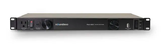 Alt view image 3 of 5 - PMX-800 Rack-mount 1U Power Conditioner/Surge Protection - Noise Filtering with 2 Front-panel Pull-out LED Lights (No Sequencer Function)