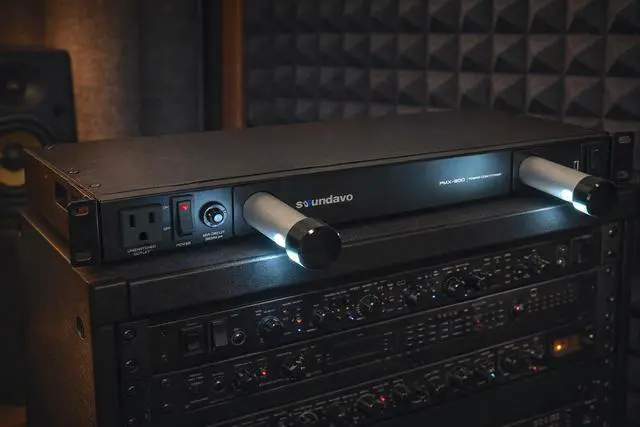 Alt view image 5 of 5 - PMX-800 Rack-mount 1U Power Conditioner/Surge Protection - Noise Filtering with 2 Front-panel Pull-out LED Lights (No Sequencer Function)