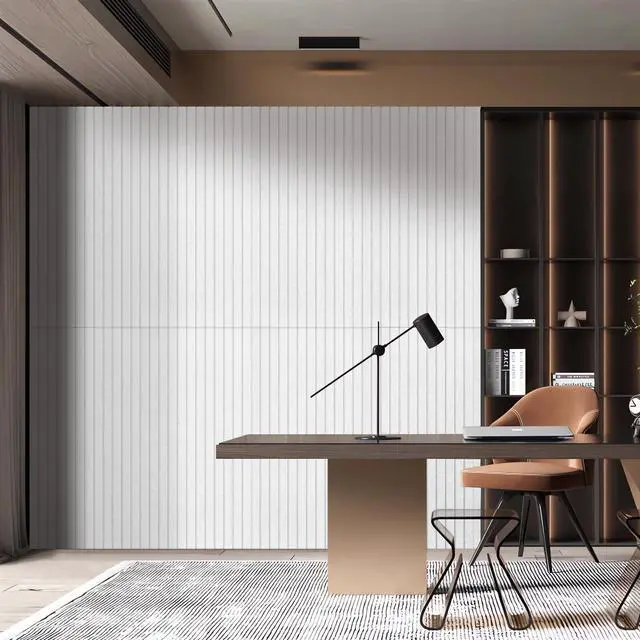 Alt view image 2 of 5 - 6 Pack Acoustic Wall Panels, 47.2" X 23.6" Sound Absorbing Panels, Decorative Sound Proof Panels for Office, Studio, Home Theatre - White