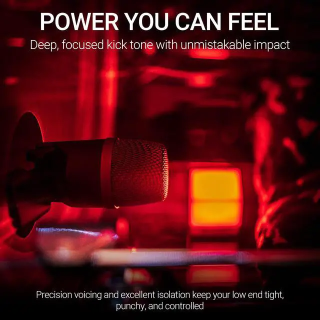 Alt view image 3 of 7 - V Kick Drum Mic - Compact Dynamic Supercardioid Drum Microphone for Kicks with 4 Sound Settings & Adjustable Swivel Mount for Precise Positioning - Perfect for Studio & Live Use (Black)