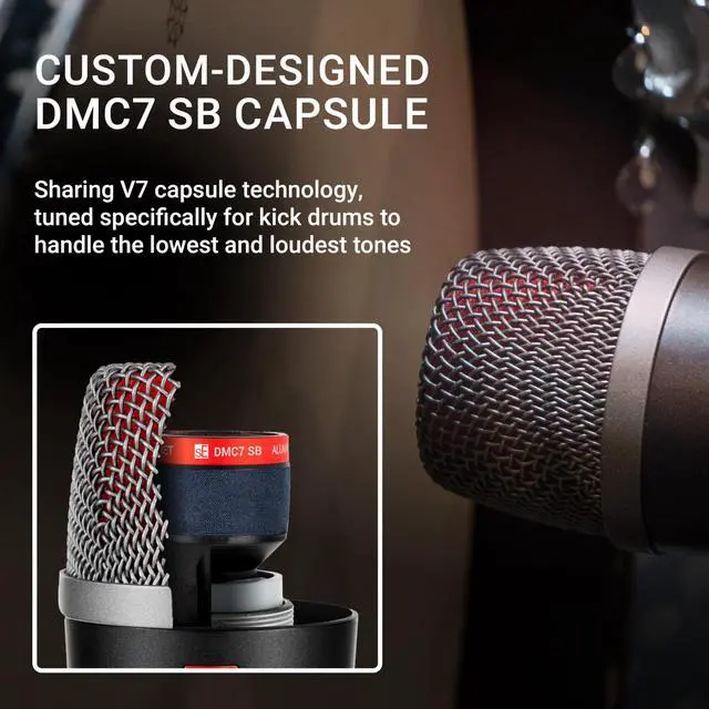 Alt view image 6 of 7 - V Kick Drum Mic - Compact Dynamic Supercardioid Drum Microphone for Kicks with 4 Sound Settings & Adjustable Swivel Mount for Precise Positioning - Perfect for Studio & Live Use (Black)