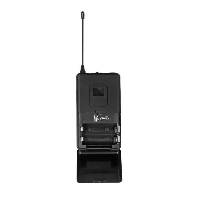 Alt view image 6 of 7 - Wireless Microphone System Pro UHF 4 Channel 4 Lavalier Bodypacks 4 Lapel Mic 4 Headsets for Karaoke System Church Speaking Conference Wedding Party