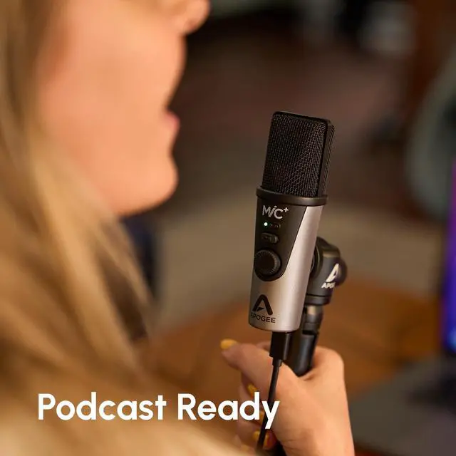 Alt view image 3 of 7 - MiC Plus - Studio Quality USB Microphone with Cardioid Condenser Mic Capsule, Built In Mic Pre-Amp & Zero-Latency Headphone Output