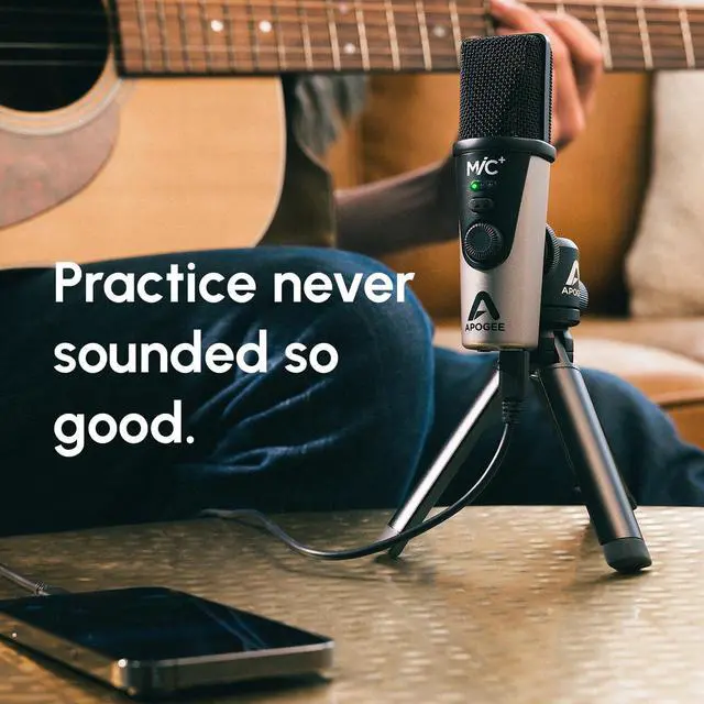 Alt view image 4 of 7 - MiC Plus - Studio Quality USB Microphone with Cardioid Condenser Mic Capsule, Built In Mic Pre-Amp & Zero-Latency Headphone Output