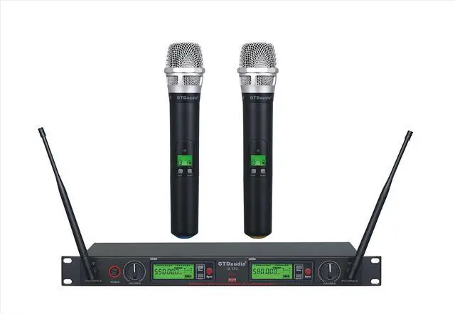 Main image of 2x800 Channel UHF True Diversity Wireless Microphone System | Ideal for Church, Karaoke, Dj Party, Range 450 ft