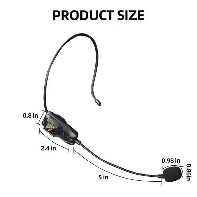 Alt view image 2 of 3 - ES-384 4-Channel UHF Wireless Headset Microphone System for Church, Teaching, Fitness, Stage and Events, 4 Headset Mics with 6.35mm Plug-in Rechargeable Receiver, 164ft Range