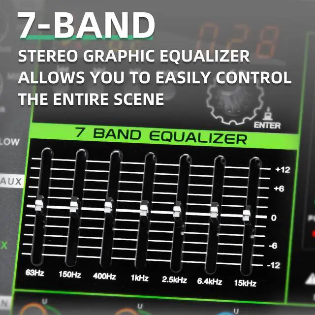 Alt view image 4 of 7 - PA12 Professional Audio Mixer Sound Board Console Desk System Interface 12 Channel Digital USB Bluetooth MP3 Computer Input 48V Phantom Power Built-in 256 Reverb Effect, Black