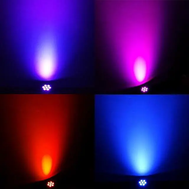 Alt view image 2 of 6 - 7x18W Moving Head DJ Lights, RGBWA+UV 6in1 Stage Lights 2 Pack | DMX512, Sound Activated, Strobe Wash Light for Christmas, Parties, Club, Concert, Wedding, Disco Events