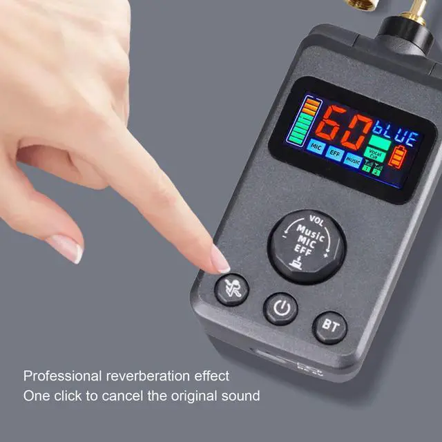 Alt view image 7 of 7 - Microphone, Rechargeable Dual Microphones Karaoke Cordless Mic with Receiver for Karaoke Singing Speech Church, Compatible with Smartphone Laptop