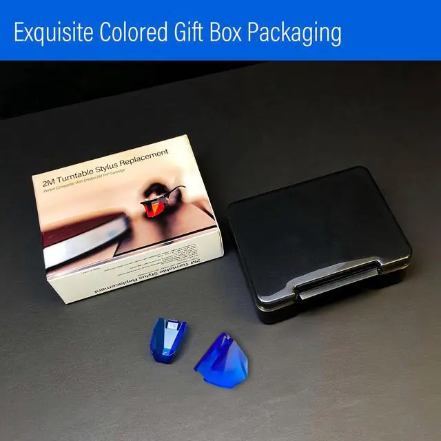 Alt view image 6 of 6 - 2M Blue Turntables Elliptical Diamond Stylus Replacement for Ortofon 2M Series Stylus, Universally Compatible With Ortofon 2M PnP MkII Turntable Cartridge with Stylus Guard Cover