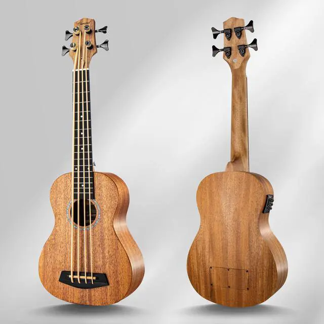 Alt view image 7 of 7 - CUB402 Electric 30inch All Solid Wood Mahogany Ukulele Bass | Tuned as E-A-D-G