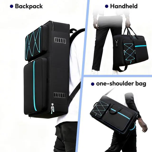 Alt view image 7 of 7 - DJ Controller Case for DDJ FLX10 / GRV6 / REV5 / REV7 / 1000 / SC LIVE 4 | Soft Thick Padded, Multiple Pockets for DJ Accessories and Laptop, DJ Controller Bag with Backpack-Strap & Shoulder Strap