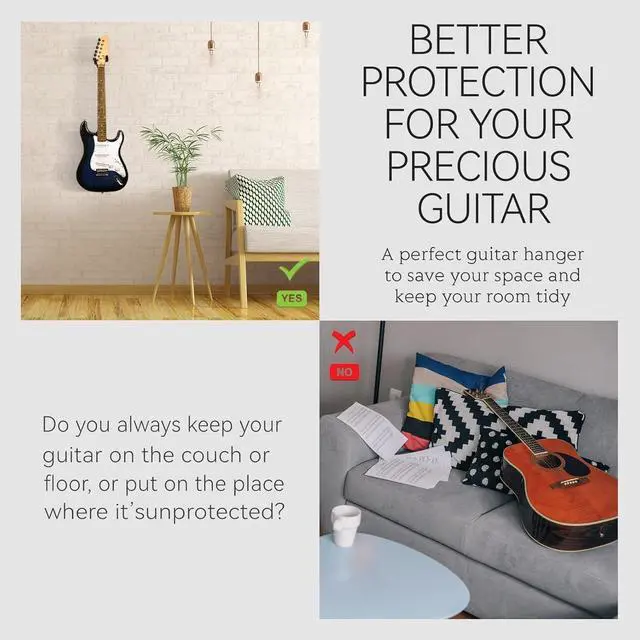 Alt view image 4 of 6 - 30Pack Guitar Hanger Bulk Wall Mount Hook Black Metal Guitar Holder Black