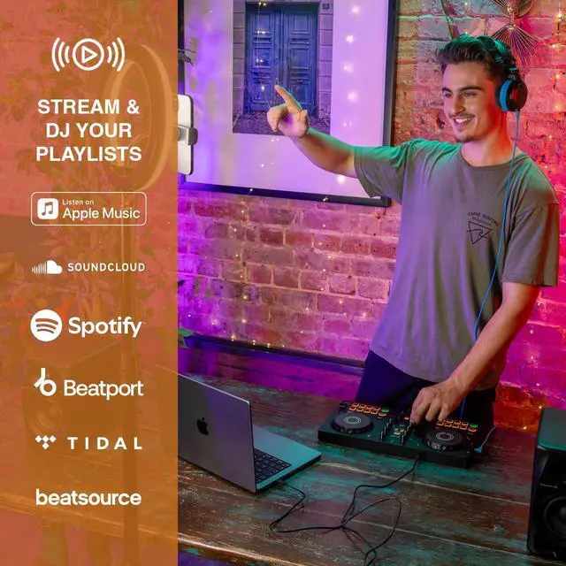 Alt view image 3 of 7 - DDJ-FLX2 Beginner DJ Controller for Phone, Tablet & PC | Start DJing faster with an included DJ course, streaming support, and beginner-friendly mixing features