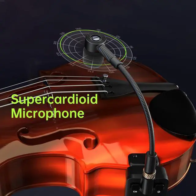 Alt view image 4 of 6 - U9 Violin Mandolin Instrument Microphone Wireless System 2.4 GHz Wireless Microphone Transmitter and Receiver for Violin and Viola, Mandolin