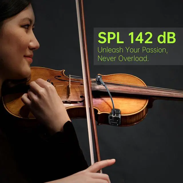 Alt view image 3 of 6 - U9 Violin Mandolin Instrument Microphone Wireless System 2.4 GHz Wireless Microphone Transmitter and Receiver for Violin and Viola, Mandolin
