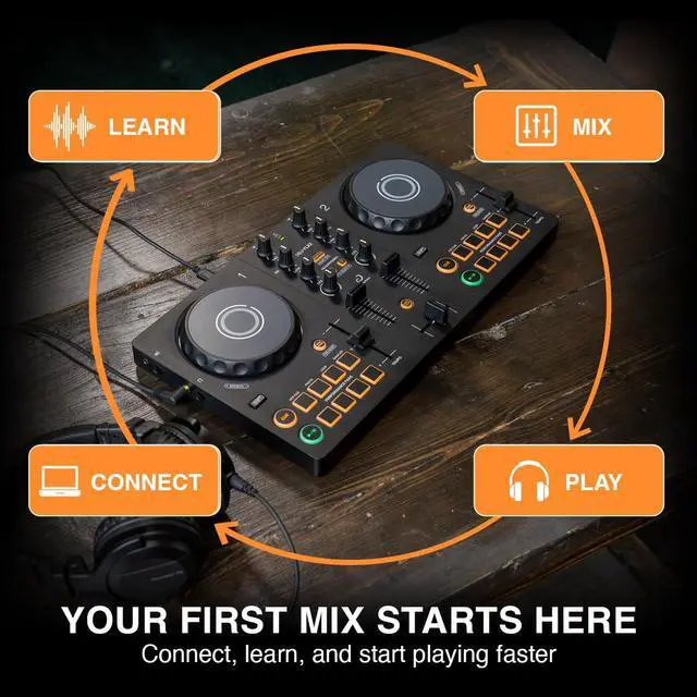 Alt view image 7 of 7 - DDJ-FLX2 Beginner DJ Controller for Phone, Tablet & PC | Start DJing faster with an included DJ course, streaming support, and beginner-friendly mixing features