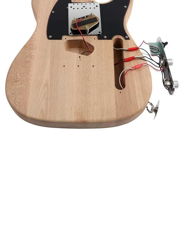 Alt view image 4 of 7 - DIY Electric Guitar Kit Beginner Kit Right Handed with Ash Body | Hard Maple Neck, Rosewood Fretboard, Chrome Hardware, 6 String, Build Your Own Guitar