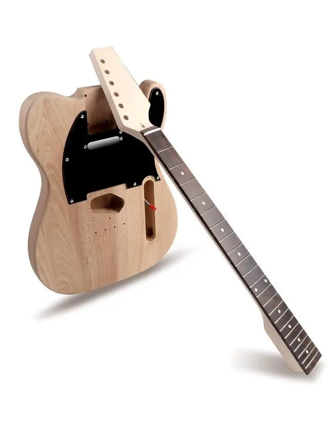 Alt view image 5 of 7 - DIY Electric Guitar Kit Beginner Kit Right Handed with Ash Body | Hard Maple Neck, Rosewood Fretboard, Chrome Hardware, 6 String, Build Your Own Guitar