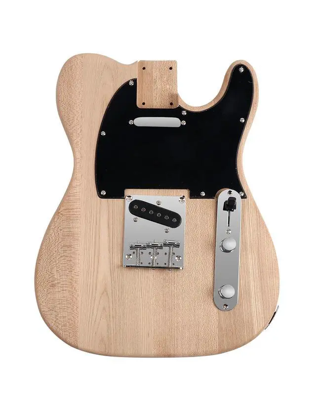 Alt view image 6 of 7 - DIY Electric Guitar Kit Beginner Kit Right Handed with Ash Body | Hard Maple Neck, Rosewood Fretboard, Chrome Hardware, 6 String, Build Your Own Guitar