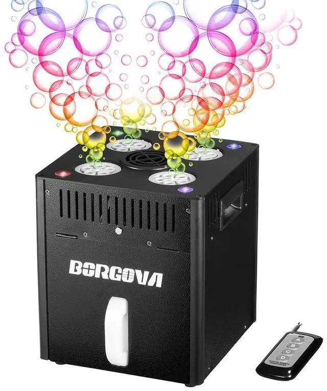 Main image of Stage Bubble Machine with Lights DMX Wireless Remote | Supports Wedding, Commercial Show, kKid Party & Carnival for Vivid Stage Atmosphere Control