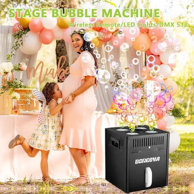 Alt view image 2 of 7 - Stage Bubble Machine with Lights DMX Wireless Remote | Supports Wedding, Commercial Show, kKid Party & Carnival for Vivid Stage Atmosphere Control