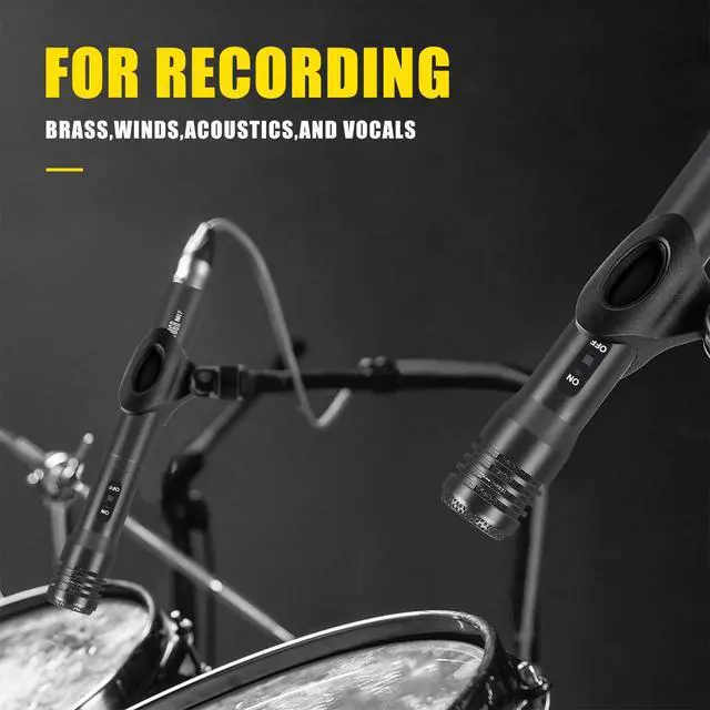 Alt view image 5 of 7 - MI7 Drum Microphone Kit,7 Pieces Metal Wired Dynamic Drum Mic Set | Kick Bass Drum,Tom/Snare Cymbals Microphone with Thread Clips,Carrying Case,Holders for Stage Performances/Studio Recording